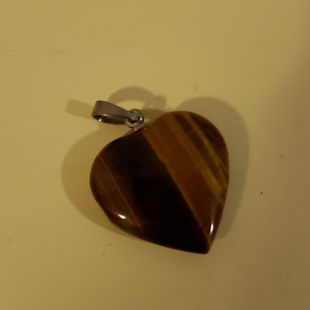 Tiger's Eye Heart Pendant